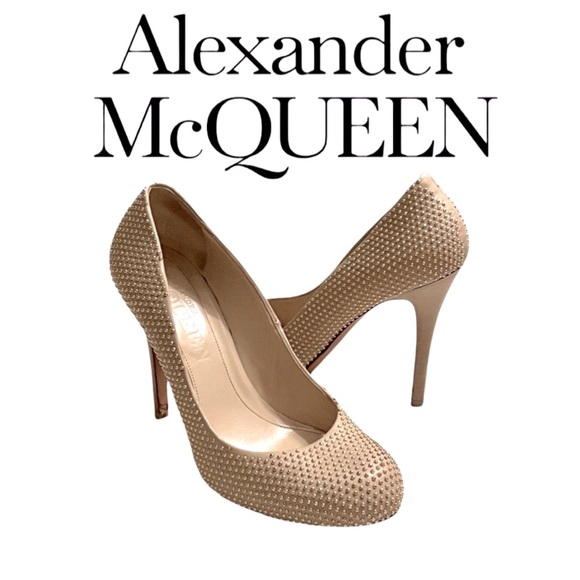 Alexander McQueen Nude Studded Heels Size 7.5 👠 - Picture 5 of 9